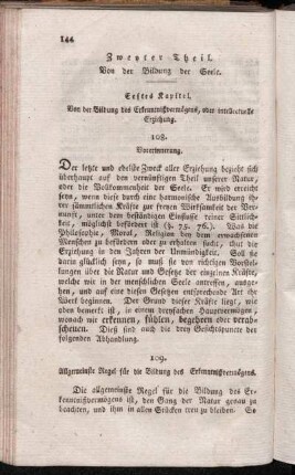 Erstes Kapitel. Von der Bildung des Erkenntnißvermögens, oder intellectuelle Erziehung.