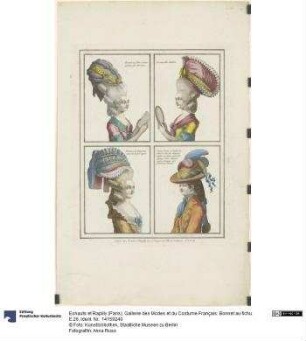 Gallerie des Modes et du Costume Français: Bonnet au fichu. E.26