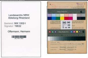 Entnazifizierung Hermann Offermann, geb. 21.09.1902 (Kaufm.Angest.)