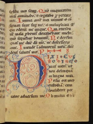 Fleuronnée-Initiale D, gespalten (Ps 38)
