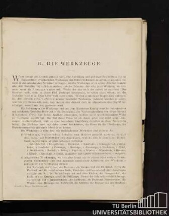 II. Die Werkzeuge.