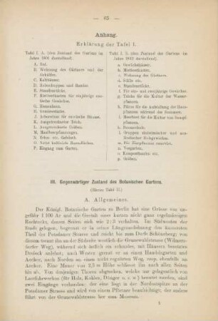 III. Gegenwärtiger Zustand des Botanischen Gartens