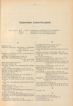 Alphabetisches Inhalts-Verzeichniß