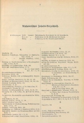 Alphabetisches Inhalts-Verzeichniß