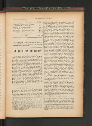La Question du Thibet.