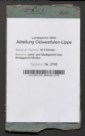 Erblasser: Wessling, Johann Heinrich; Erblasser: Wessling, Anne Catharine Ilse Margarethe, geb. Gieseking: