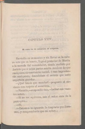 Capítulo XXIV. - El cura va de sorpresa en sorpresa.