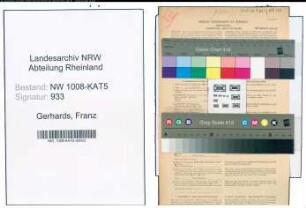 Entnazifizierung Franz Gerhards , geb. 03.04.1906 (Kohlenhaendler)