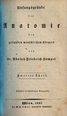Anfangsgründe der Anatomie des gesunden menschlichen Körpers, 2