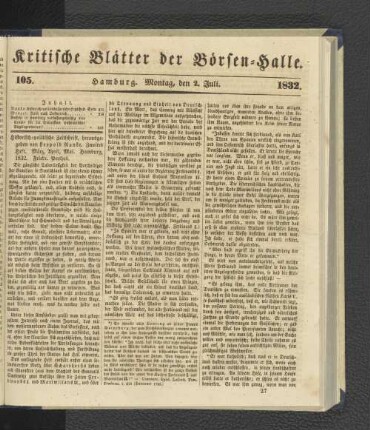 105. 2. Juli 1832