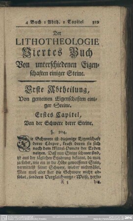 Der Lithotheologie Viertes Buch Von unterschiedenen Eigenschaften einiger Steine