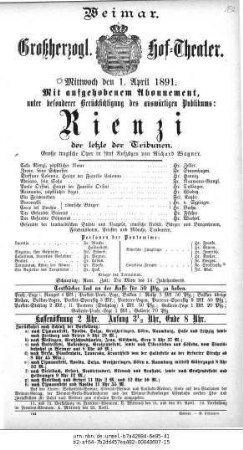 Rienzi der letzte der Tribunen