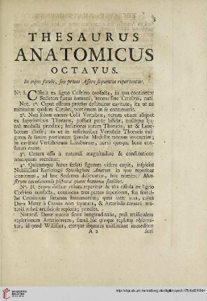 Thesaurus anatomicus octavus