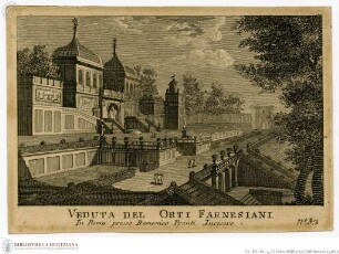Pronti, Domenico: Nuova raccolta di 100 vedutine antiche della Cittá di Roma e sue vicinanze incise a bullino da Domenico Pronti. Tomo I. Roma: Domenico Pronti, 1795., Rom, Orti Farnesiani