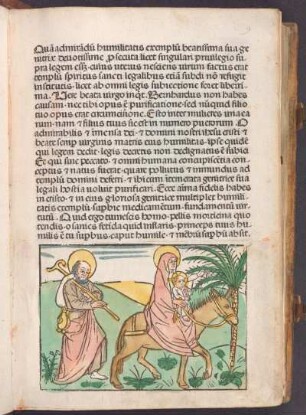 Flucht nach Ägypten, Med. 9 (eingeklebter kolorierter Holzschnitt)