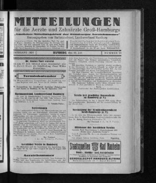 Jahrgang 1928, Hamburg, den 15. Juli, Nummer 29
