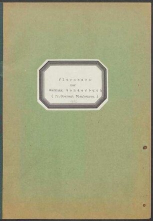 Fragebogen und Karte Sonderbuch, OA Blaubeuren