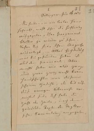 Brief G. F. Beneckes an Spangenberg (Göttingen, 16. Juni 1821)