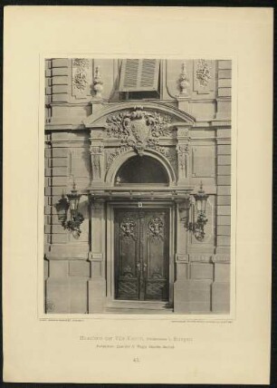 Tafel 45. Hausthüre der Villa Kienlin, Mörikestrasse 9, Stuttgart. Architekten: Eisenlohr & Weigle