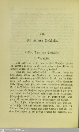 VII. Die warmen Getränke