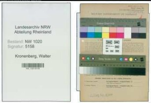 Entnazifizierung Walter Kronenberg , geb. 11.02.1898 (Lehrer)