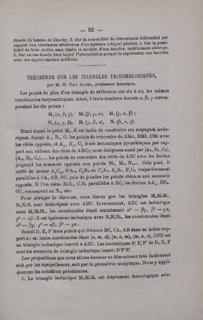 THÉORMÈS SUR LES TRIANGLES TRIHOMOLOGIQUES.