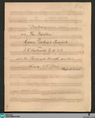 Das Bächlein - JWK Mus.Ms. 281 a : V, vl, pf; A; op. 98/2, StrK op. 98/2