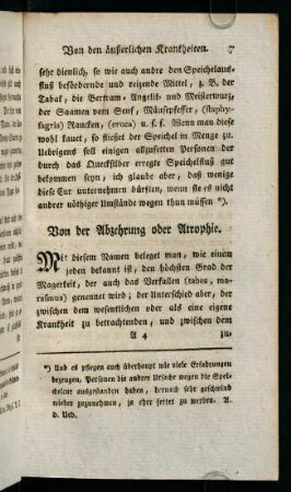 7-19, Von der Abzehrung oder Atrophie