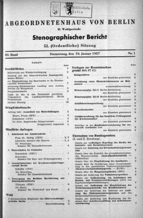Nr. 1 (51), 10. Januar 1957