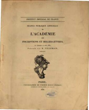 Séance publique annuelle de l'Académie des Inscriptions et Belles-Lettres, 1855
