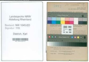 Entnazifizierung Karl Dietrich , geb. 13.10.1895 (Lehrer)