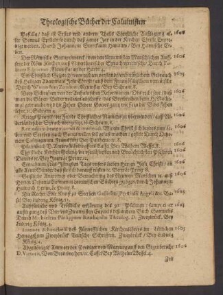 Theologische Bücher der Calvinisten.