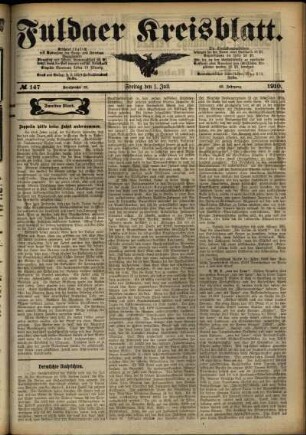 Zweite Ausgabe vom Freitag, den 01. Juli 1910.