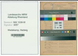 Entnazifizierung Hedwig Wedekamp , geb. 07.09.1895 (Lehrerin)