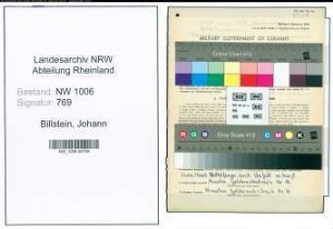 Entnazifizierung Johann Billstein , geb. 19.02.1885 (Gastwirt)