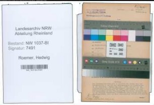 Entnazifizierung Hedwig Roemer , geb. 29.01.1894 (Lehrerin)