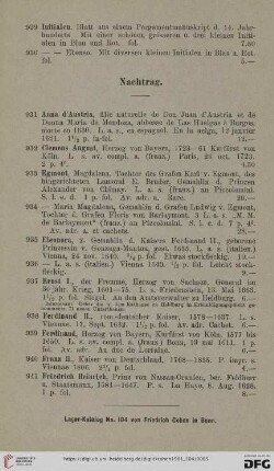Nachtrag (Nr. 931 - 951)
