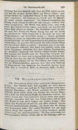 VII. Staatsarzneikunde.