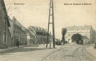 Erster Weltkrieg - Postkarten "Aus großer Zeit 1914/15". "Nieuport - Route de Nieuport à Ostende"