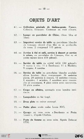 Objets d'art (Nr. 61-80)