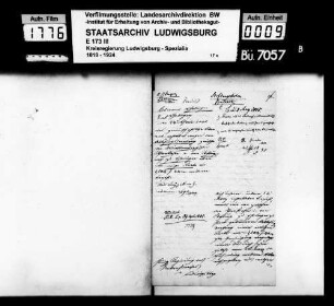 Stiftungssachen: Kontrakte, Oberamt Esslingen
