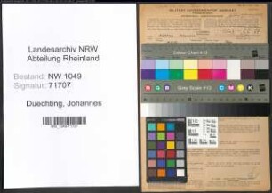 Entnazifizierung Johannes Duechting , geb. 19.09.1903 (Fernmelderevisor)