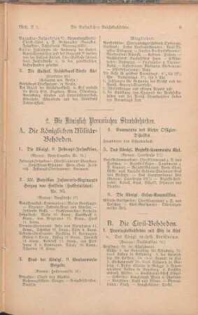 2. Die Königlich Preussischen Staatsbehörden.