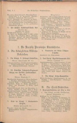 2. Die Königlich Preussischen Staatsbehörden.