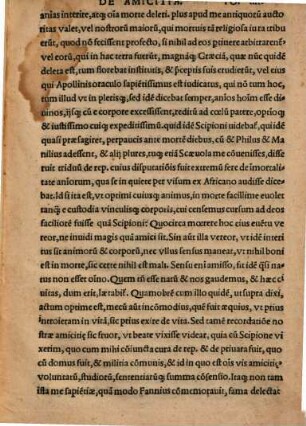 M. Tullii Ciceronis De Amicitia, de Senectute, Paradoxa : cum indice eorum, quae in his tractantur