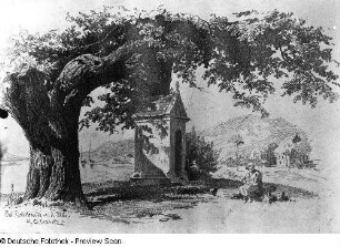 Kapelle bei Tichlowitz an der Elbe. Lithografie, um 1915