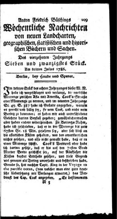 Sieben und zwanzigstes Stück