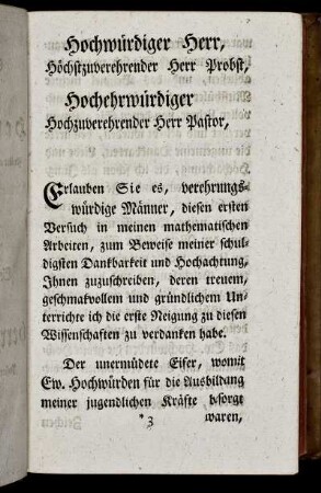 Hochwürdiger Herr! Vorrede.