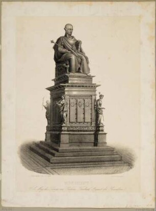 Das Denkmal König Friedrich August I. von Sachsen (der Gerechte, 1750-1827) in Dresden
