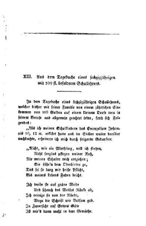 Aus dem Tagebuche eines sechzigjährigen Schullehrers